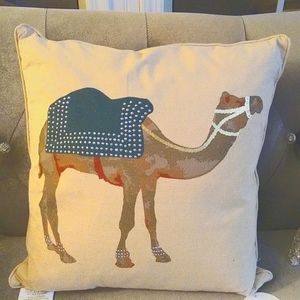 Camel throw pillow